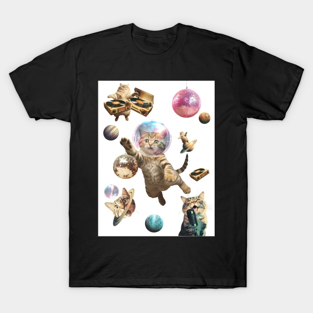 Cat Disco T-Shirt by Minxylynx4